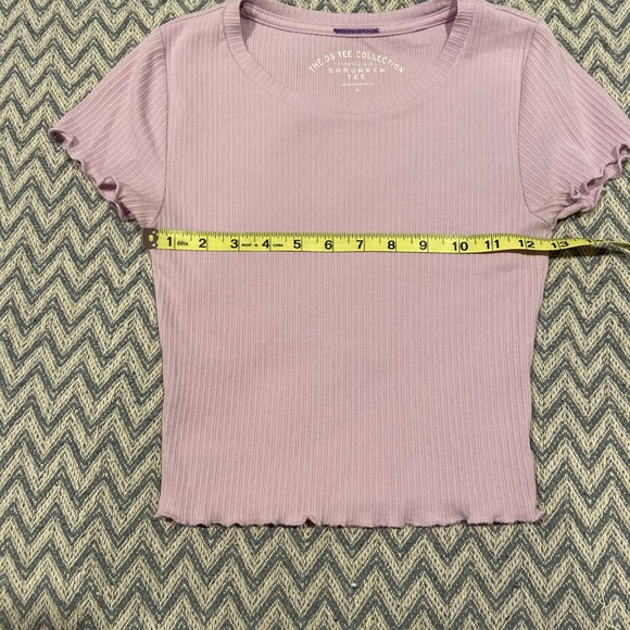Aeropostale The OG Tee Collection Ribbed Shrunken Tee – Mauve Pink (Small) - Picture 2 of 6
